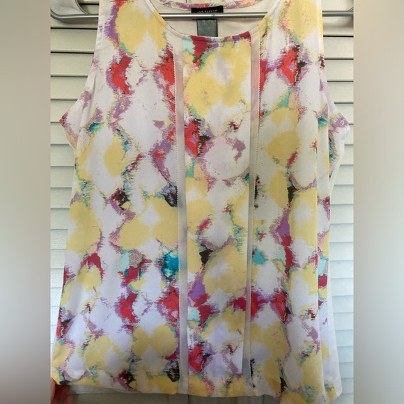 Ann Taylor Sleeveless Colorful Geometric Easter Blouse Tank Top Shirt Women’s XS - Picture 2 of 8